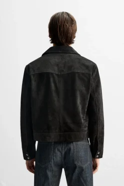 Online CAZADORA ANTE CROPPED FIT Hombre Piel