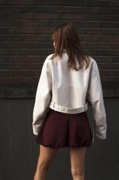 Best CAZADORA BIKER CROP EFECTO PIEL Mujer Chaquetas / Cazadoras