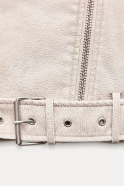 Best CAZADORA BIKER CROP EFECTO PIEL Mujer Chaquetas / Cazadoras