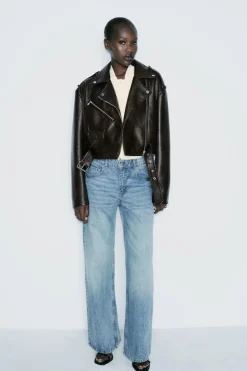 Sale CAZADORA BIKER EFECTO PIEL Mujer Chaquetas / Cazadoras