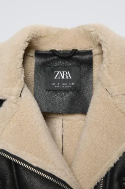Niños ZARA 1½ - 6 Años·Abrigos|1½ - 6 Años·Abrigos<CAZADORA BIKER EFECTO PIEL BORREGUILLO