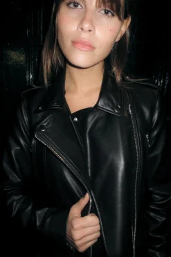 Fashion CAZADORA BIKER EFECTO PIEL Mujer Chaquetas / Cazadoras