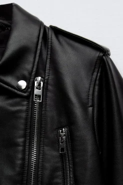 Fashion CAZADORA BIKER EFECTO PIEL Mujer Chaquetas / Cazadoras