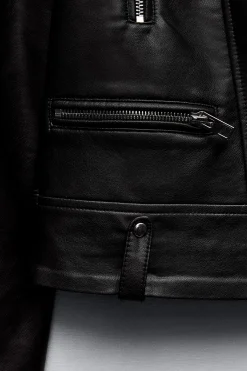 Fashion CAZADORA BIKER EFECTO PIEL Mujer Chaquetas / Cazadoras