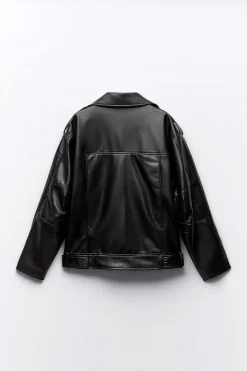 Best CAZADORA BIKER OVERSIZE EFECTO PIEL Mujer Chaquetas / Cazadoras