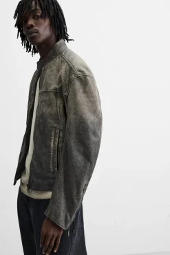 Best CAZADORA BIKER PIEL LAVADA Hombre Piel