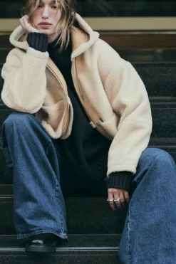 Hot CAZADORA BORREGUILLO CAPUCHA Mujer Chaquetas / Cazadoras