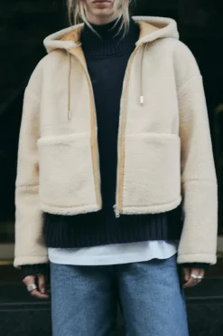 Hot CAZADORA BORREGUILLO CAPUCHA Mujer Chaquetas / Cazadoras