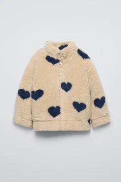 Niños ZARA 1½ - 6 Años·Total Look|6 - 18 Meses·Abrigos / Buzos<CAZADORA BORREGUILLO CORAZONES