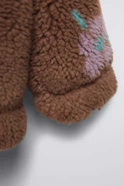 Niños ZARA 6 - 18 Meses·Abrigos / Buzos<CAZADORA BORREGUILLO ESTAMPADO FLORES