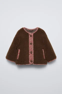 Niños ZARA 0 - 6 Meses·Sacos / Buzos|6 - 18 Meses·Conjuntos<CAZADORA BORREGUILLO FLORES