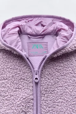 Niños ZARA 6 - 18 Meses·Abrigos / Buzos<CAZADORA CAPUCHA BORREGUILLO