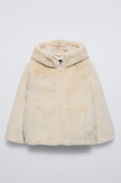 Niños ZARA 6 - 14 Años·Abrigos<CAZADORA CAPUCHA EFECTO PELO