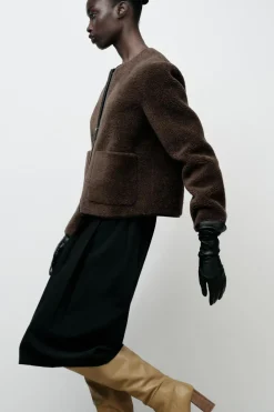 Outlet CAZADORA COMBINADA BORREGUILLO Mujer Chaquetas / Cazadoras