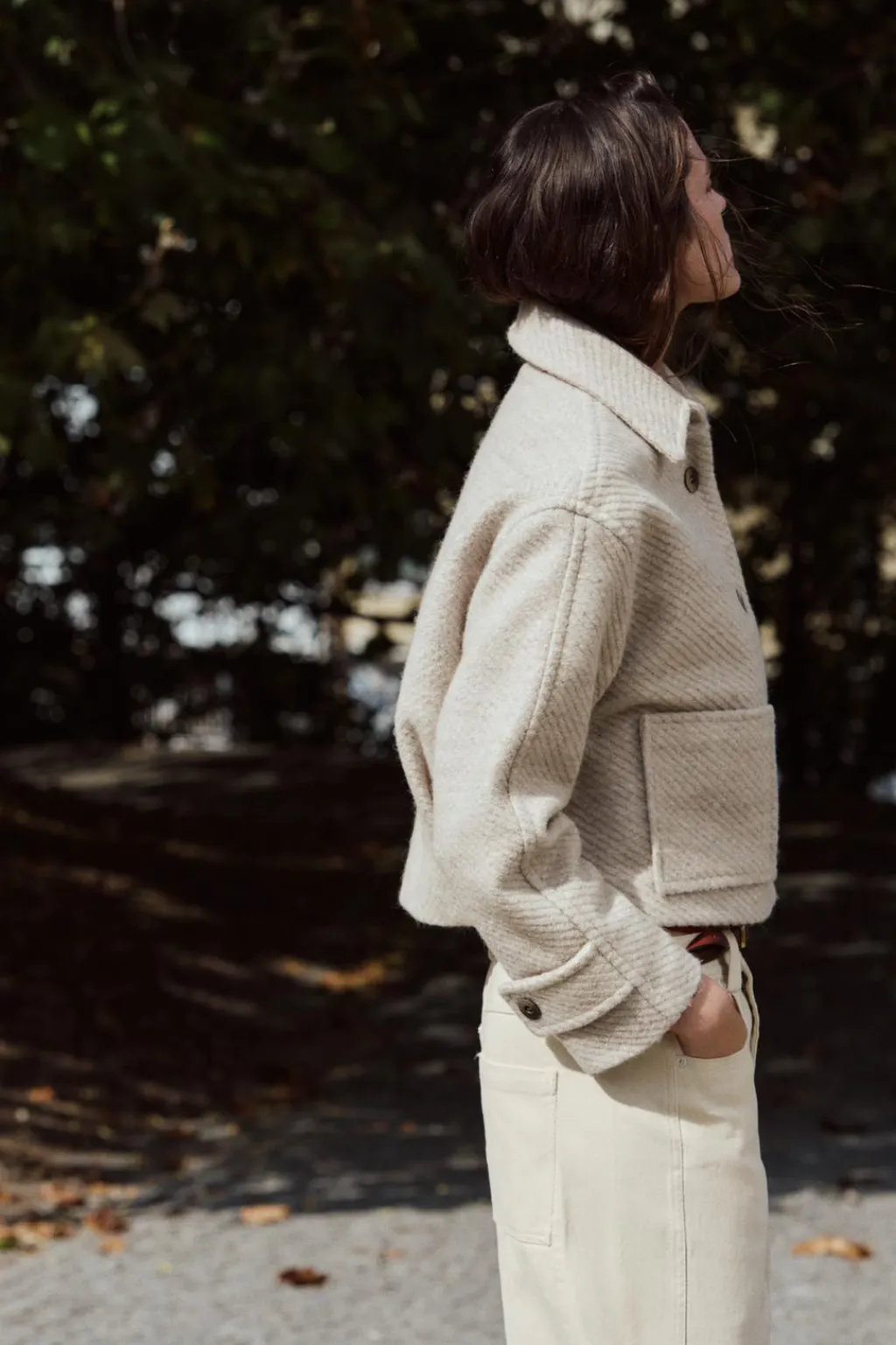 Clearance CAZADORA CORTA CON LANA Mujer Chaquetas / Cazadoras