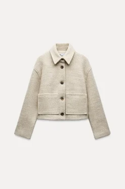 Clearance CAZADORA CORTA CON LANA Mujer Chaquetas / Cazadoras