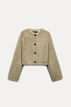 New CAZADORA CORTA EFECTO PELO Mujer Chaquetas / Cazadoras