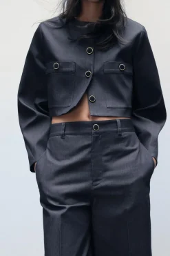 Clearance CAZADORA CROP BOTONES Mujer Chaquetas / Cazadoras