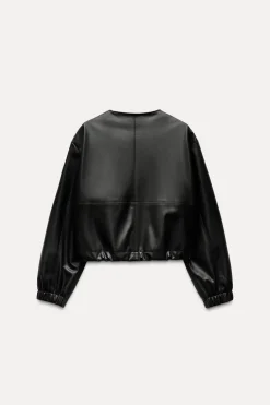 Fashion CAZADORA CROP EFECTO PIEL Mujer Chaquetas / Cazadoras