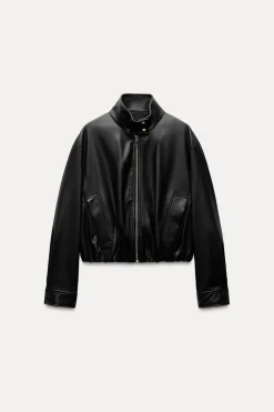 Hot CAZADORA CUELLO SUBIDO EFECTO PIEL Mujer Chaquetas / Cazadoras