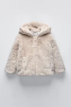 Niños ZARA 6 - 18 Meses·Abrigos / Buzos<CAZADORA EFECTO PELO CAPUCHA