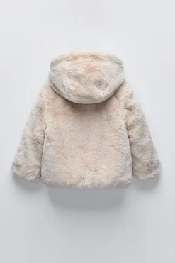 Niños ZARA 6 - 18 Meses·Abrigos / Buzos<CAZADORA EFECTO PELO CAPUCHA
