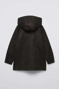 Niños ZARA 6 - 14 Años·Abrigos|6 - 14 Años·Abrigos<CAZADORA ENCERADA CAPUCHA DESMONTABLE