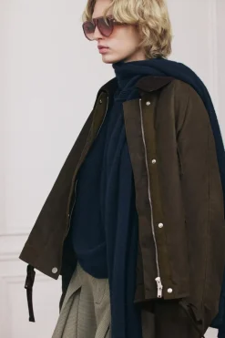 Clearance CAZADORA ENCERADA CUELLO PANA ZW COLLECTION Mujer Chaquetas / Cazadoras