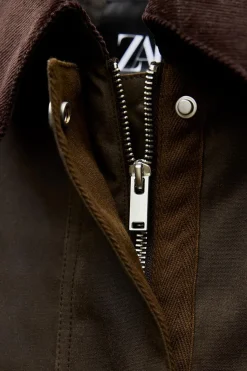 Clearance CAZADORA ENCERADA CUELLO PANA ZW COLLECTION Mujer Chaquetas / Cazadoras