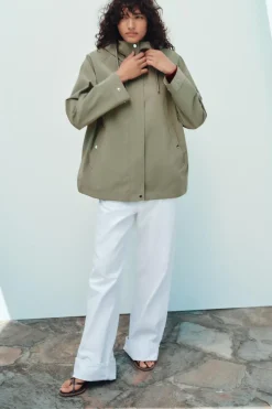 Fashion CAZADORA ENGOMADA CAPUCHA Mujer Chaquetas / Cazadoras