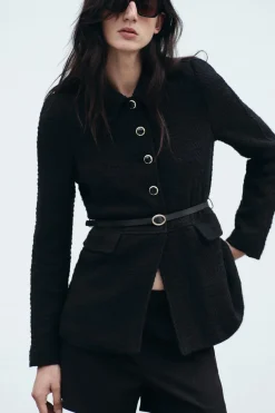 New CAZADORA ESTRUCTURA CINTURÓN Mujer Chaquetas / Cazadoras