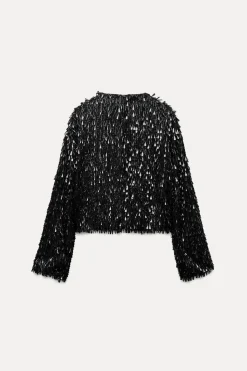 Outlet CAZADORA FLECOS ABALORIOS LENTEJUELAS Mujer Chaquetas / Cazadoras