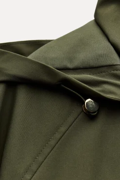 New CAZADORA LARGA TEJIDO EFECTO TECNICO Mujer Abrigos / Anoraks|Chaquetas / Cazadoras