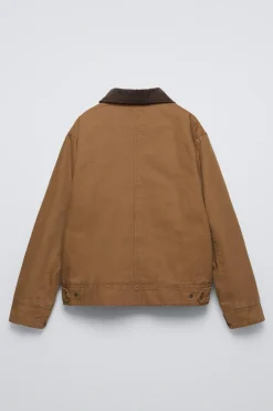 Niños ZARA 6 - 14 Años·Abrigos<CAZADORA LAVADA CUELLO PANA