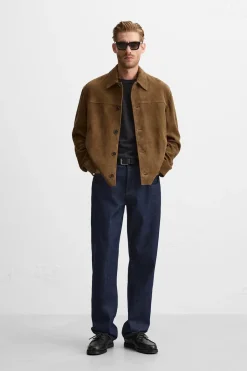 New CAZADORA PIEL ANTE Hombre Piel