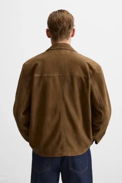 New CAZADORA PIEL ANTE Hombre Piel