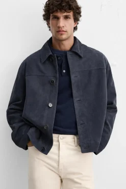 New CAZADORA PIEL ANTE Hombre Piel