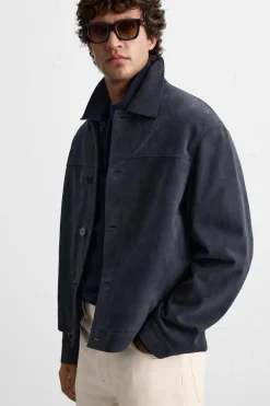 New CAZADORA PIEL ANTE Hombre Piel