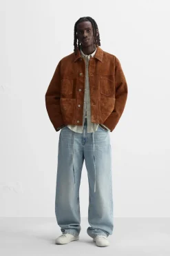 Hot CAZADORA PIEL BOLSILLOS Hombre Piel