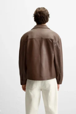 Hot CAZADORA PIEL BOLSILLOS Hombre Piel