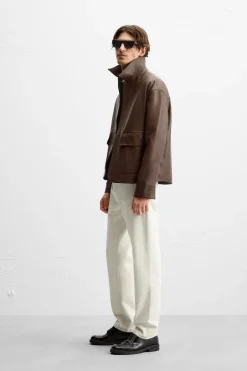 Hot CAZADORA PIEL BOLSILLOS Hombre Piel