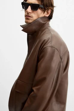 Hot CAZADORA PIEL BOLSILLOS Hombre Piel