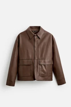 Hot CAZADORA PIEL BOLSILLOS Hombre Piel