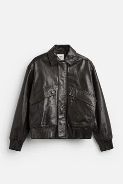 Online CAZADORA PIEL EFECTO BRILLO Hombre Piel