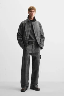 Hot CAZADORA PIEL EFECTO LAVADO Hombre Piel