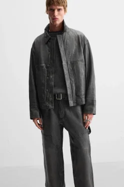 Hot CAZADORA PIEL EFECTO LAVADO Hombre Piel