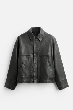 Hot CAZADORA PIEL EFECTO LAVADO Hombre Piel