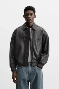 Sale CAZADORA PIEL RELIEVE Hombre Piel