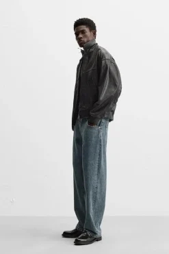 Sale CAZADORA PIEL RELIEVE Hombre Piel