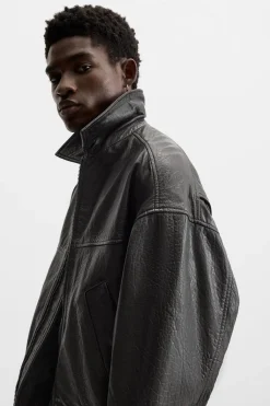 Sale CAZADORA PIEL RELIEVE Hombre Piel